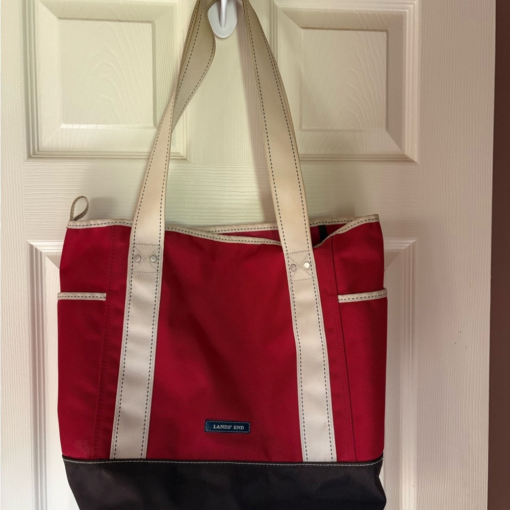 Lands' End Red Tote Bag